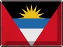 Blechschild 30x40 cm Antigua und Barbuda Retro Flagge Fahne Wappen