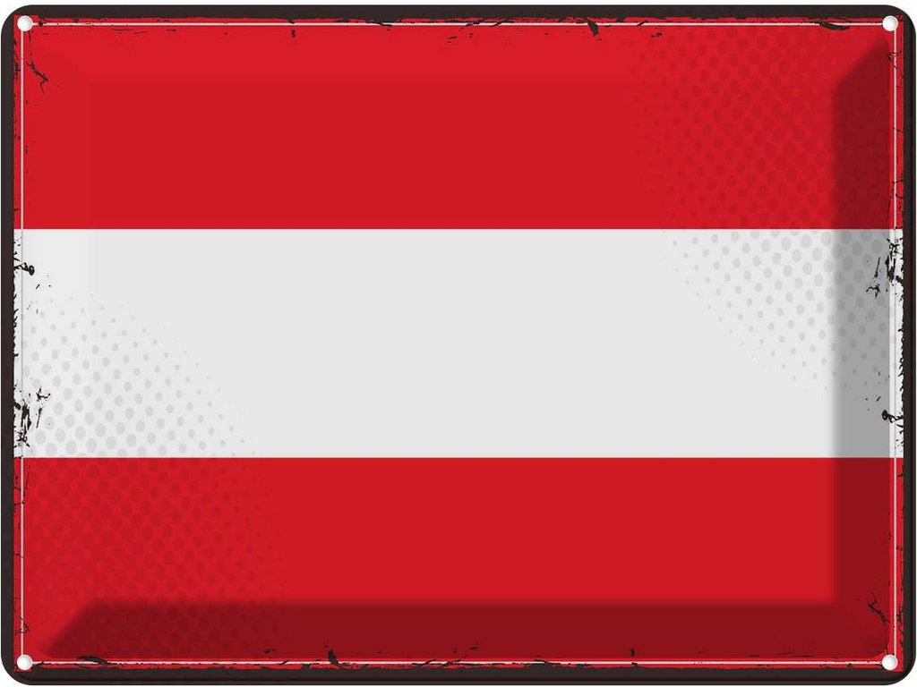 Blechschild 30x40 cm Österreich Retro Austria Flagge Europa Fahne Wappen