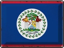 Blechschild 30x40 cm Belizes Retro Belize Flagge Fahne Wappen