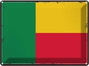 Blechschild 30x40 cm Benins Retro Benin Flagge Fahne Wappen