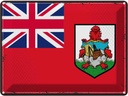 Blechschild 30x40 cm Bermudas Retro Bermuda Flagge Fahne Wappen