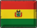 Blechschild 30x40 cm Boliviens Retro Bolivia Flagge Fahne Wappen