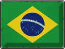 Blechschild 30x40 cm Brasiliens Retro Brazil Flagge Fahne Wappen