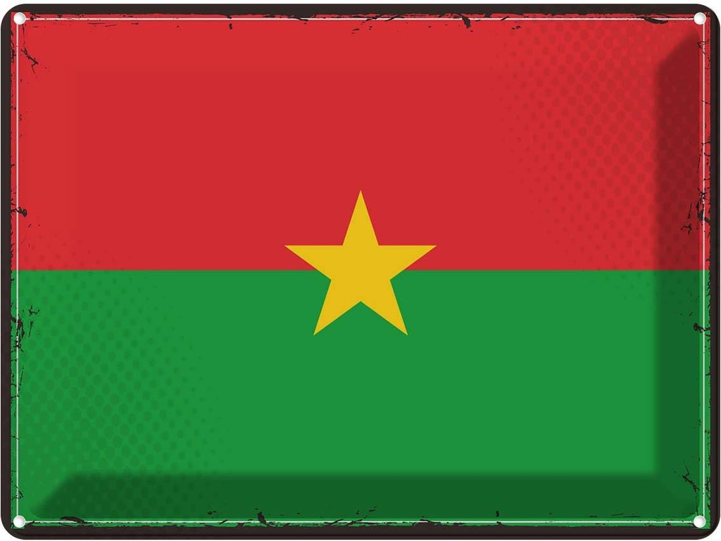 Blechschild 30x40 cm Burkina Fasos Retro Faso Flagge Fahne Wappen