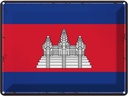 Blechschild 30x40 cm Kambodschas Retro Cambodia Flagge Fahne Wappen