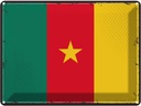 Blechschild 30x40 cm Kameruns Retro Cameroon Flagge Fahne Wappen