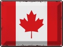 Blechschild 30x40 cm Kanadas Retro Canada Flagge Fahne Wappen