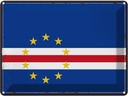 Blechschild 30x40 cm Kap Verde Retro Cape Flagge Fahne Wappen
