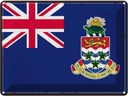 Blechschild 30x40 cm Cayman Islands Retro Flagge Fahne Wappen