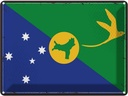 Blechschild 30x40 cm Weihnachtsinsel Retro Flagge Fahne Wappen