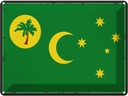 Blechschild 30x40 cm Kokosinseln Retro Cocos Islands Flagge Fahne Wappen