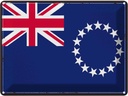 Blechschild 30x40 cm Cookinseln Retro Cook Islands Flagge Fahne Wappen