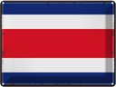 Blechschild 30x40 cm Costa Ricas Retro Rica Flagge Fahne Wappen