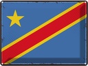 Blechschild 30x40 cm DR Kongo Retro democratic Congo Flagge Fahne Wappen