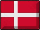 Blechschild 30x40 cm Dänemarks Retro Denmark Flagge Fahne Wappen
