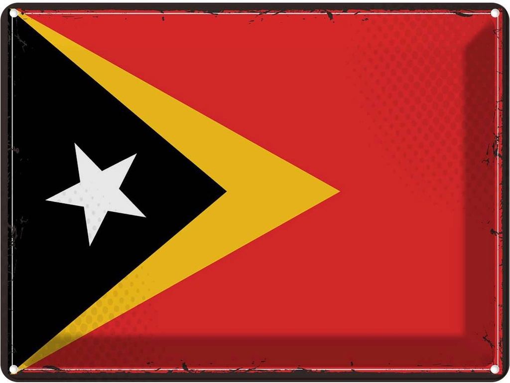 Blechschild 30x40 cm Osttimors Retro East Timor Flagge Fahne Wappen