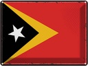 Blechschild 30x40 cm Osttimors Retro East Timor Flagge Fahne Wappen