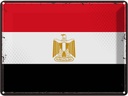 Blechschild 30x40 cm Ägyptens Retro Egypt Flagge Fahne Wappen