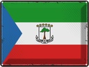 Blechschild 30x40 cm Äquatorialguineas Retro Flagge Fahne Wappen