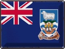 Blechschild 30x40 cm Falklandinseln Retro Flagge Fahne Wappen