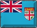 Blechschild 30x40 cm Fidschis Retro Fiji Flagge Fahne Wappen
