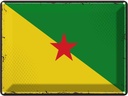 Blechschild 30x40 cm Französisch?Guayanas Retro Flagge Fahne Wappen