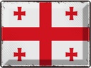Blechschild 30x40 cm Georgiens Retro Georgia Flagge Fahne Wappen