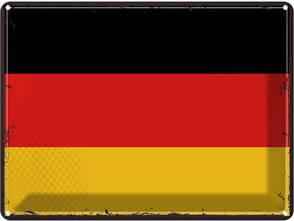 Blechschild 30x40 cm Deutschlands Retro Germany Flagge Fahne Wappen