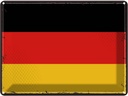 Blechschild 30x40 cm Deutschlands Retro Germany Flagge Fahne Wappen