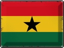 Blechschild 30x40 cm Ghanas Retro Ghana Flagge Fahne Wappen
