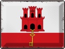 Blechschild 30x40 cm Gibraltars Retro Gibraltar Flagge Fahne Wappen