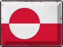 Blechschild 30x40 cm Grönlands Retro Greenland Flagge Fahne Wappen