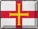 Blechschild 30x40 cm Guernseys Retro Guernsey Flagge Fahne Wappen