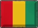 Blechschild 30x40 cm Guineas Retro Guinea Flagge Fahne Wappen