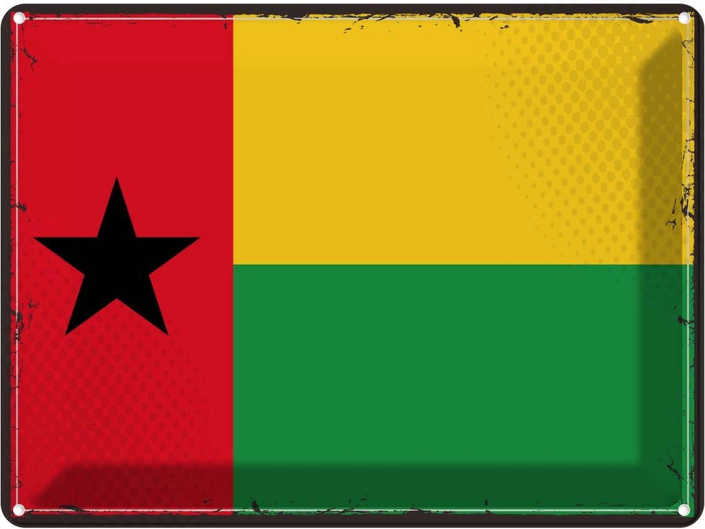Blechschild 30x40 cm Guinea-Bissaus Retro Guinea Flagge Fahne Wappen