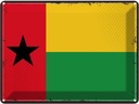 Blechschild 30x40 cm Guinea-Bissaus Retro Guinea Flagge Fahne Wappen