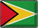Blechschild 30x40 cm Guyanas Retro Guyana Flagge Fahne Wappen