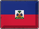 Blechschild 30x40 cm Haitis Retro Haiti Flagge Fahne Wappen