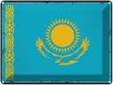 Blechschild 30x40 cm Kasachstans Retro Kazakhstan Flagge Fahne Wappen