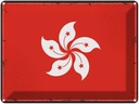 Blechschild 30x40 cm Hongkongs Retro Hong Kong Flagge Fahne Wappen