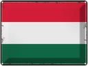 Blechschild 30x40 cm Ungarns Retro Hungary Flagge Fahne Wappen