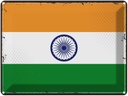 Blechschild 30x40 cm Indiens Retro India Flagge Fahne Wappen
