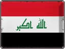 Blechschild 30x40 cm Irak Retro Iraq Flagge Fahne Wappen