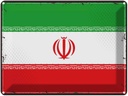 Blechschild 30x40 cm Iran Retro Flagge Fahne Wappen