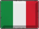 Blechschild 30x40 cm Italiens Retro Italy Flagge Fahne Wappen