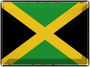 Blechschild 30x40 cm Jamaikas Retro Jamaica Flagge Fahne Wappen