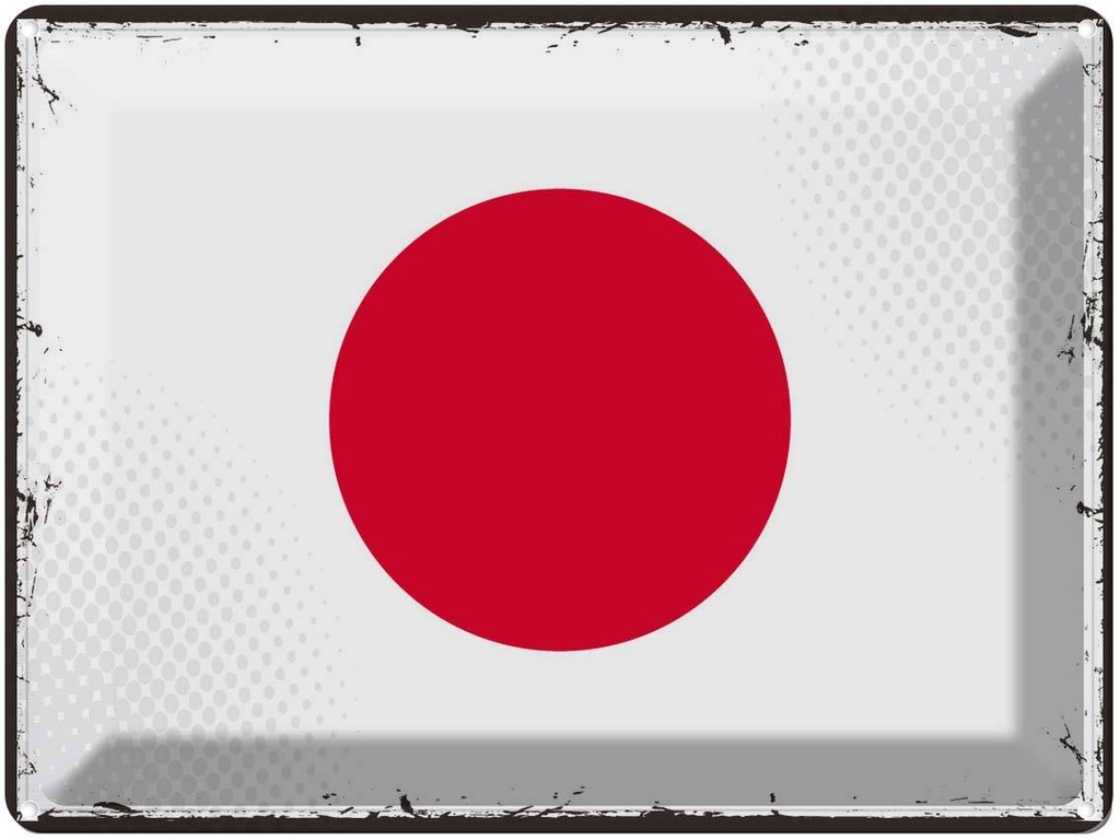 Blechschild 30x40 cm Japans Retro Japan Flagge Fahne Wappen
