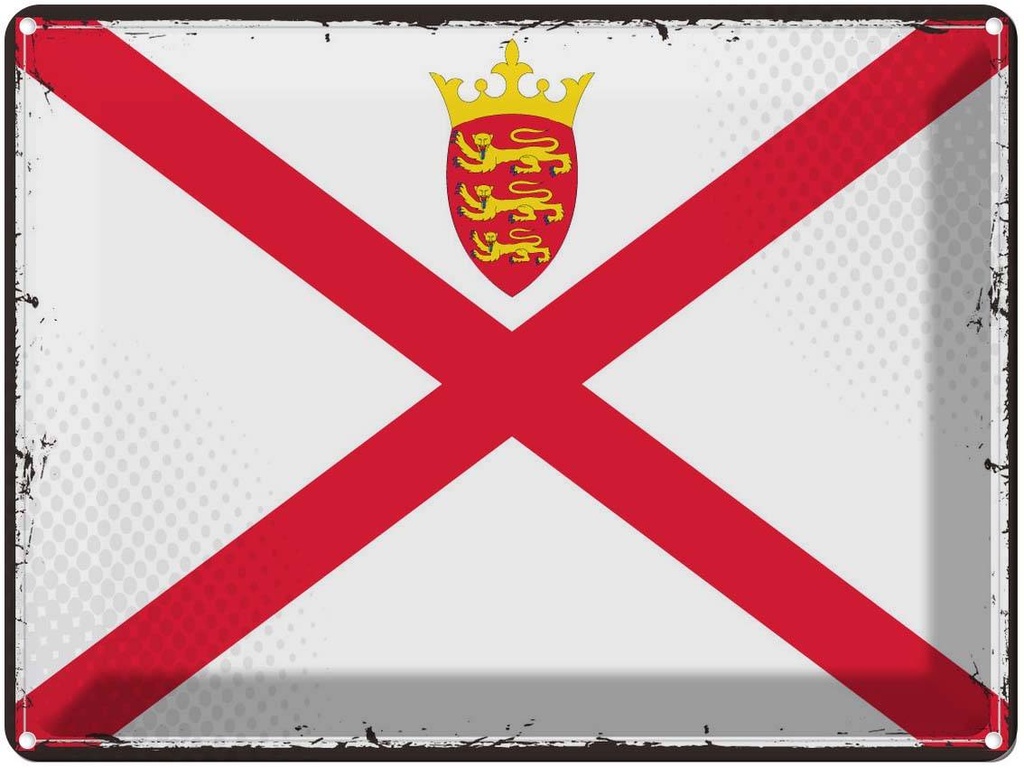 Blechschild 30x40 cm Jerseys Retro Jersey Flagge Fahne Wappen