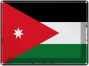 Blechschild 30x40 cm Jordaniens Retro Jordan Flagge Fahne Wappen