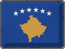 Blechschild 30x40 cm Kosovo Retro Flagge Fahne Wappen